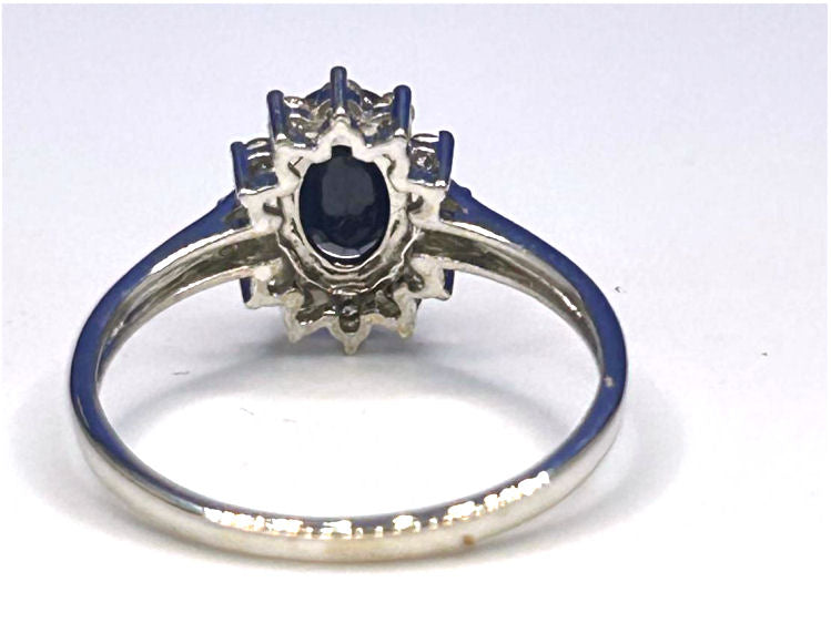 1.14ct Sapphire & Diamond Ring in 14K White Gold