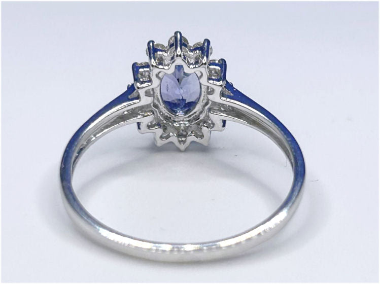 1.14ct Tanzanite & Diamond Ring in 14K White Gold