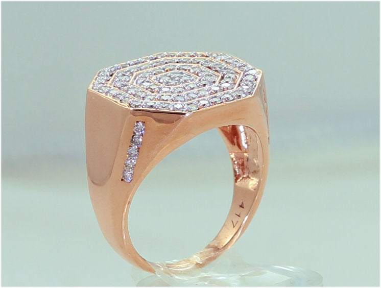1.45ctw Diamond set in 10K Rose Gold Gent's Ring