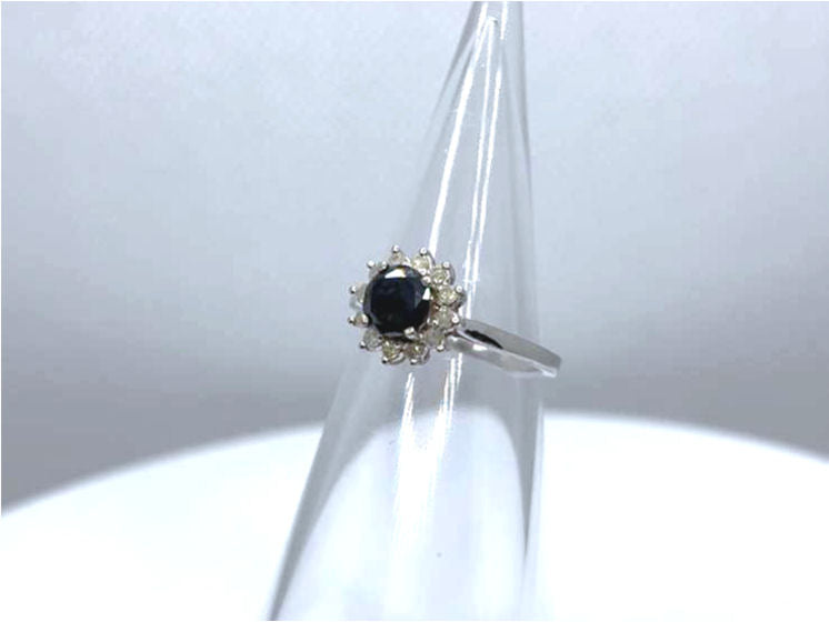 1.00ct Black & White Diamond Ring in 14K White Gold