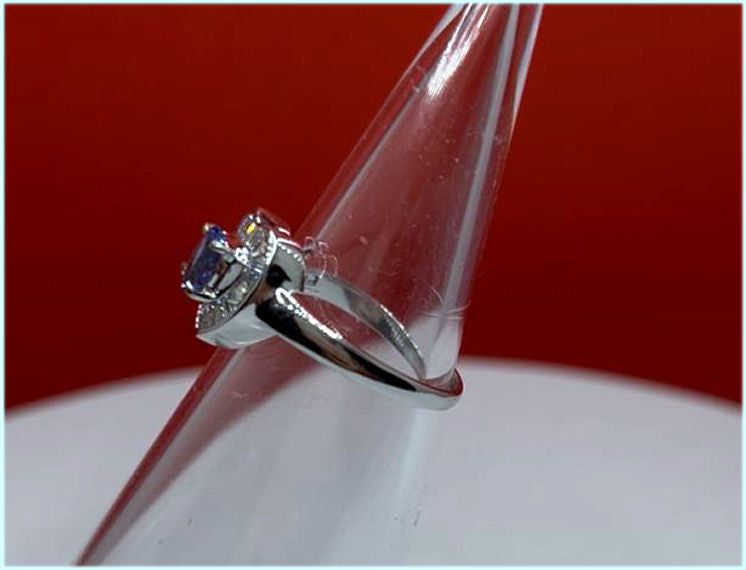 1.50ct Amethyst & Diamond Ring in 14K White Gold