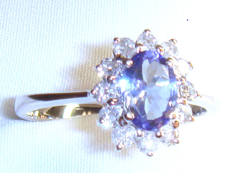 1.14ct Tanzanite & Diamond Ring in 14K White Gold