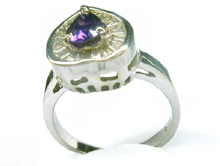 1.50ct Amethyst & Diamond Ring in 14K White Gold