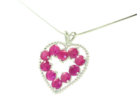 2.86ct Ruby Necklace in 18K White Gold