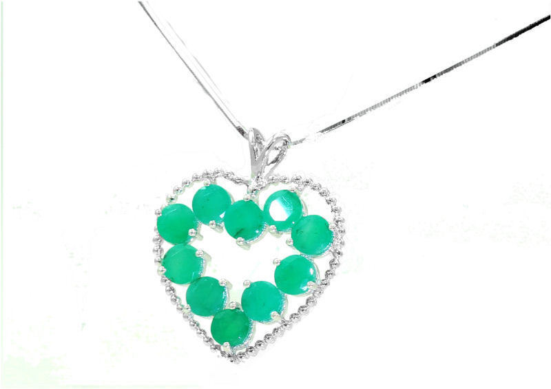 2.86ct Emerald Necklace in 18K White Gold
