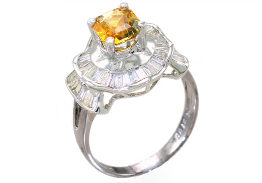 2.05 Carat Sapphire Diamond Ring in 18k White Gold