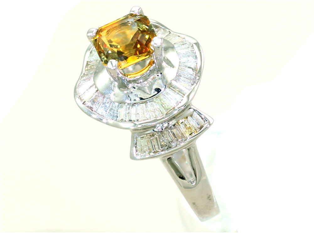 2.05 Carat Sapphire Diamond Ring in 18k White Gold