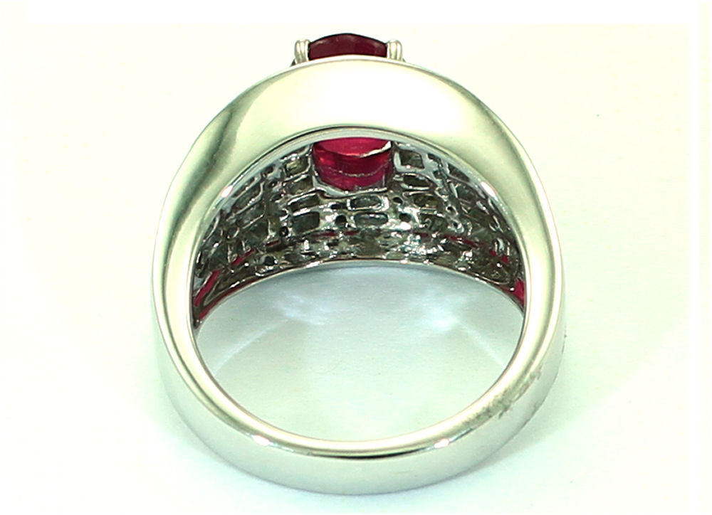 2.55ct Ruby Diamond Ring in 14k White Gold