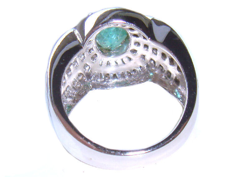 3.20ct Emerald & Diamond Ring in 18K White Gold