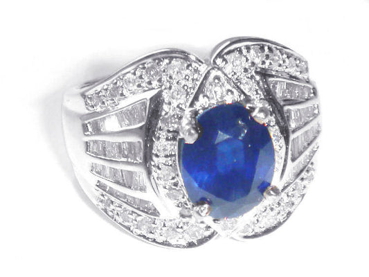 2.81ct Sapphire & Diamond Ring in 18K White Gold