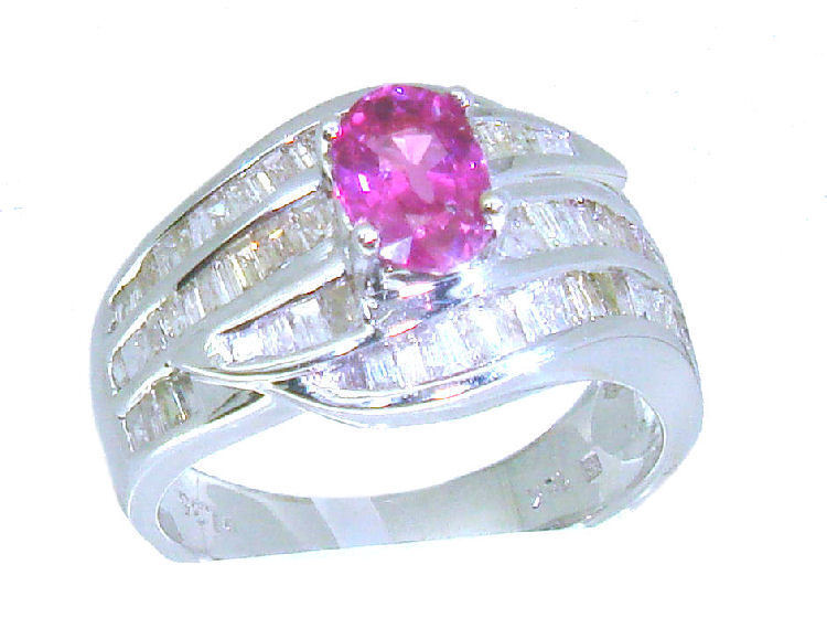 2.25ct Sapphire & Diamond Ring in 18K White Gold