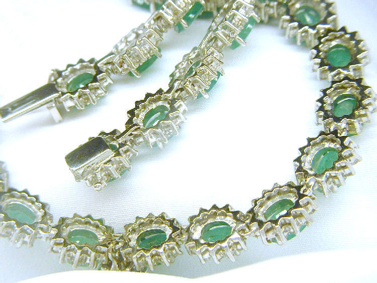 20.09ct Emerald & Diamond Bracelet in 14K White Gold