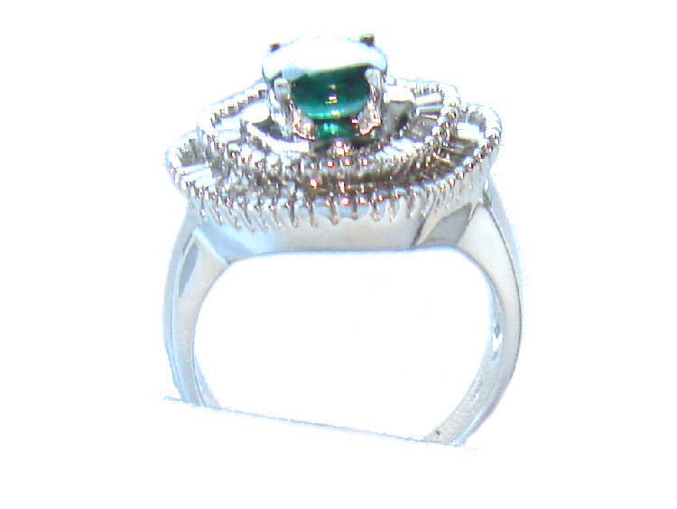 2.46ct Emerald & Diamond Ring in 18K White Gold