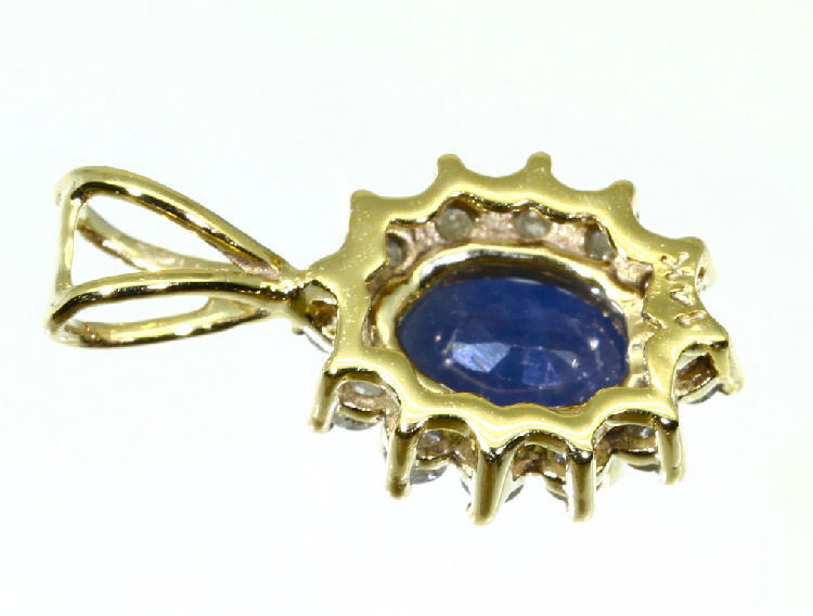 1.14ct Sapphire & Diamond Necklace in 18K & 14K Yellow Gold