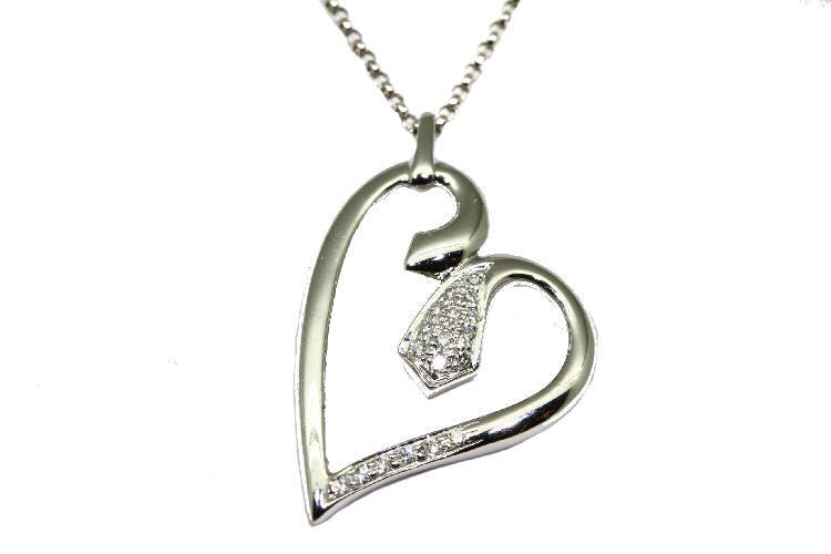 0.10ct Diamond Necklace in 18K White Gold - Necklace Length (42.00cm)