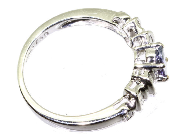 0.84ct Tanzanite & Diamond Ring in 18K White Gold