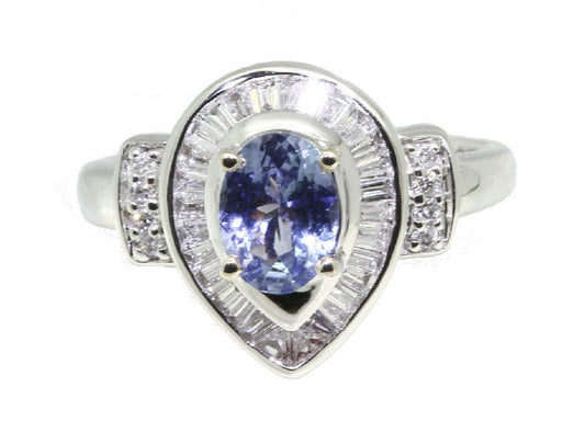 1.90ct Tanzanite & Diamond Ring in 18K White Gold