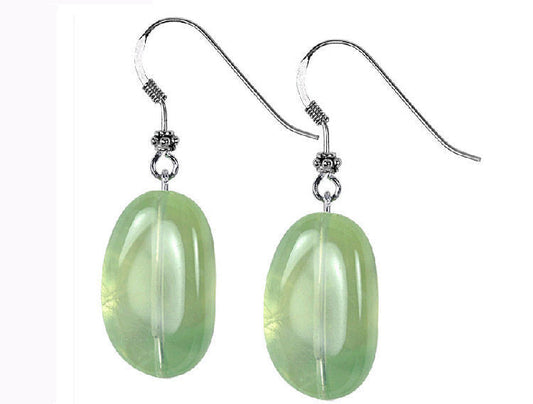 Prehnite Drop Sterling Silver 20x14 mm Earrings