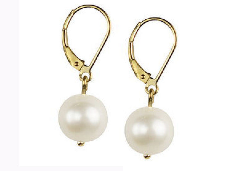 Cultured Pearl 10 mm Round Sterling Silver Earrings