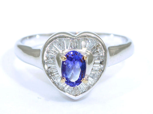 0.95ct Tanzanite & Diamond Diamond Ring in 18k White Gold