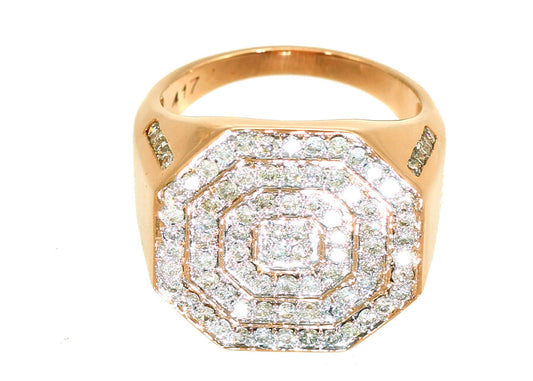 1.45ctw Diamond set in 10K Rose Gold Gent's Ring