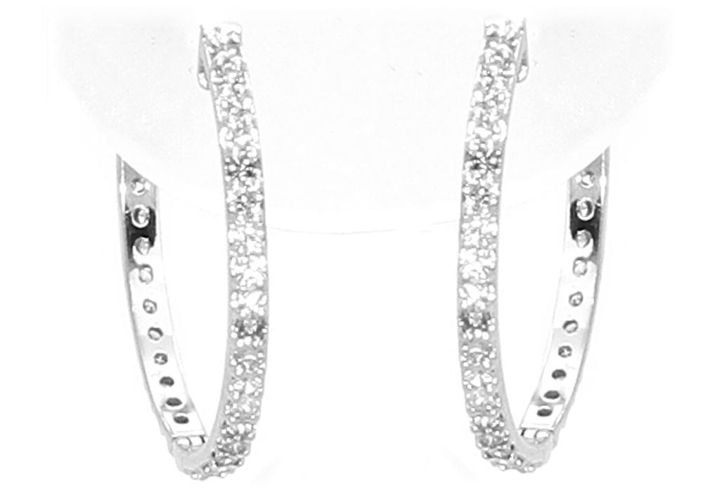 0.78ct Diamond Hoop Earrings in 14K White Gold