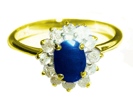 1.14ct Sapphire & Diamond Ring in 14K Yellow Gold