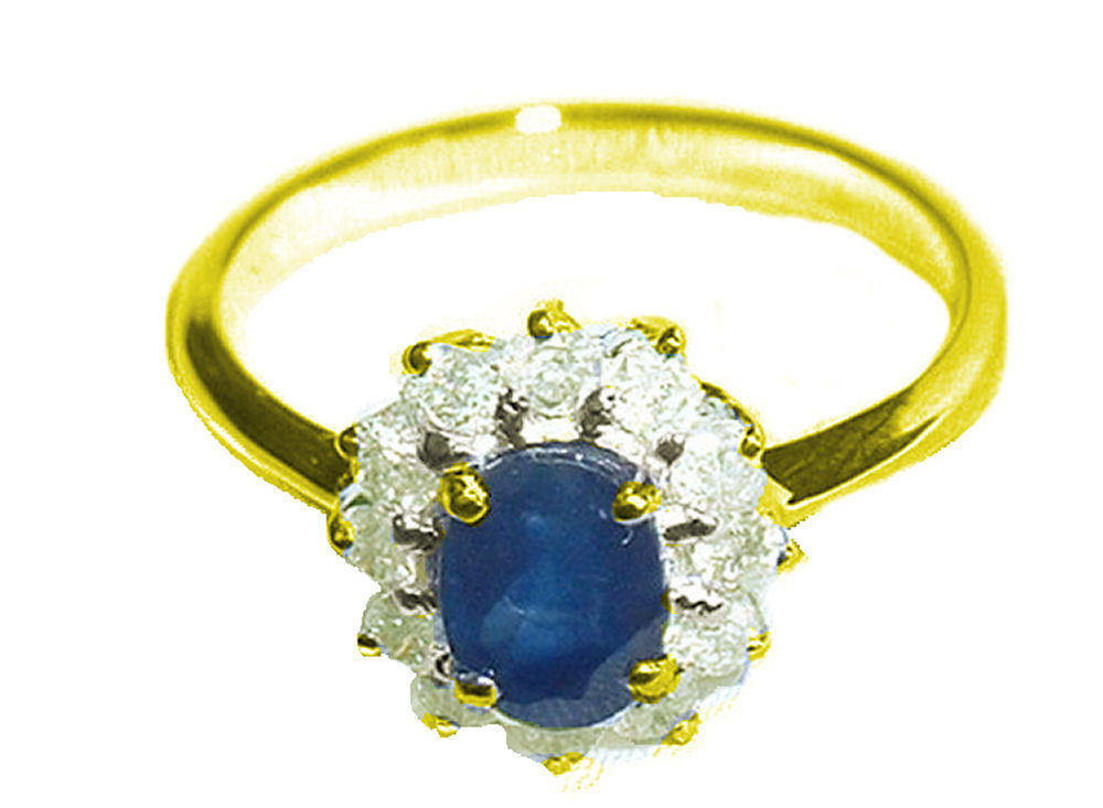 1.14ct Sapphire & Diamond Ring in 14K Yellow Gold