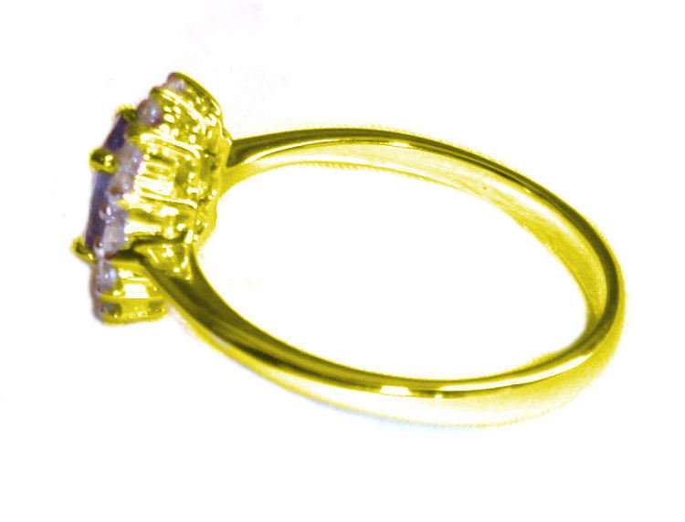 1.14ct Tanzanite & Diamond Ring in 14K Yellow Gold