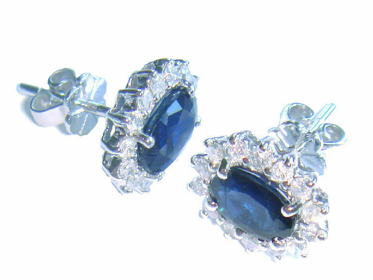 30.40ct Sapphire & Diamond Necklace & Earrings Set in 9K White Gold